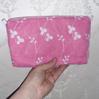 Clutch pink Tasche Schminktasche Abendtasche Brauttasche Spitze Glitzer - Handgemachte kleine Tasche