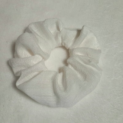 Scrunchie Leinen weiß Haargummi Haarschmuck