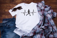 T-Shirt Running Sport Läufer Jogger Damen und Herren , personalisiert , schwarz weiß , Outfit für