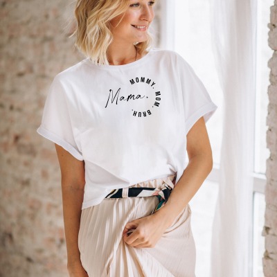 MAMA MOM Statement T-Shirt für Damen , schwarz oder weiß , Geschenkidee , MOM, Personalsiert Mutte