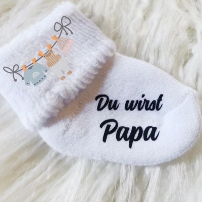 Babysocke zur Schwangerschaftverkündung,Personalisiert du wirst Oma Opa Onkel Tante Überraschung,