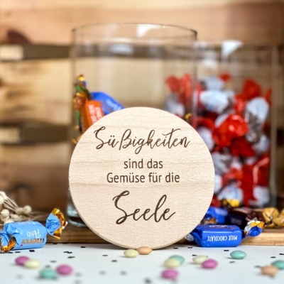 großes Vorratsglas mit graviertem Spruch - Volumen 880 ml Gemüse