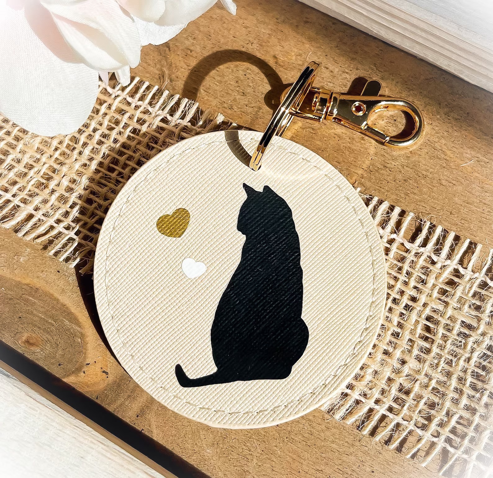 Schlüsselanhänger aus Kunstleder für Katzenfreunde 4