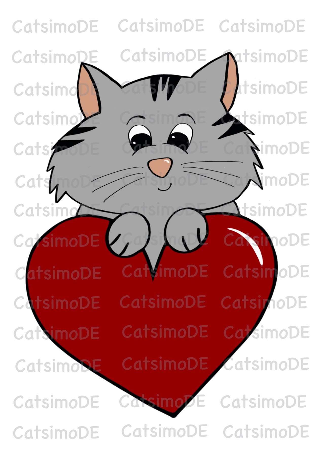 Digistamp Cat Heart