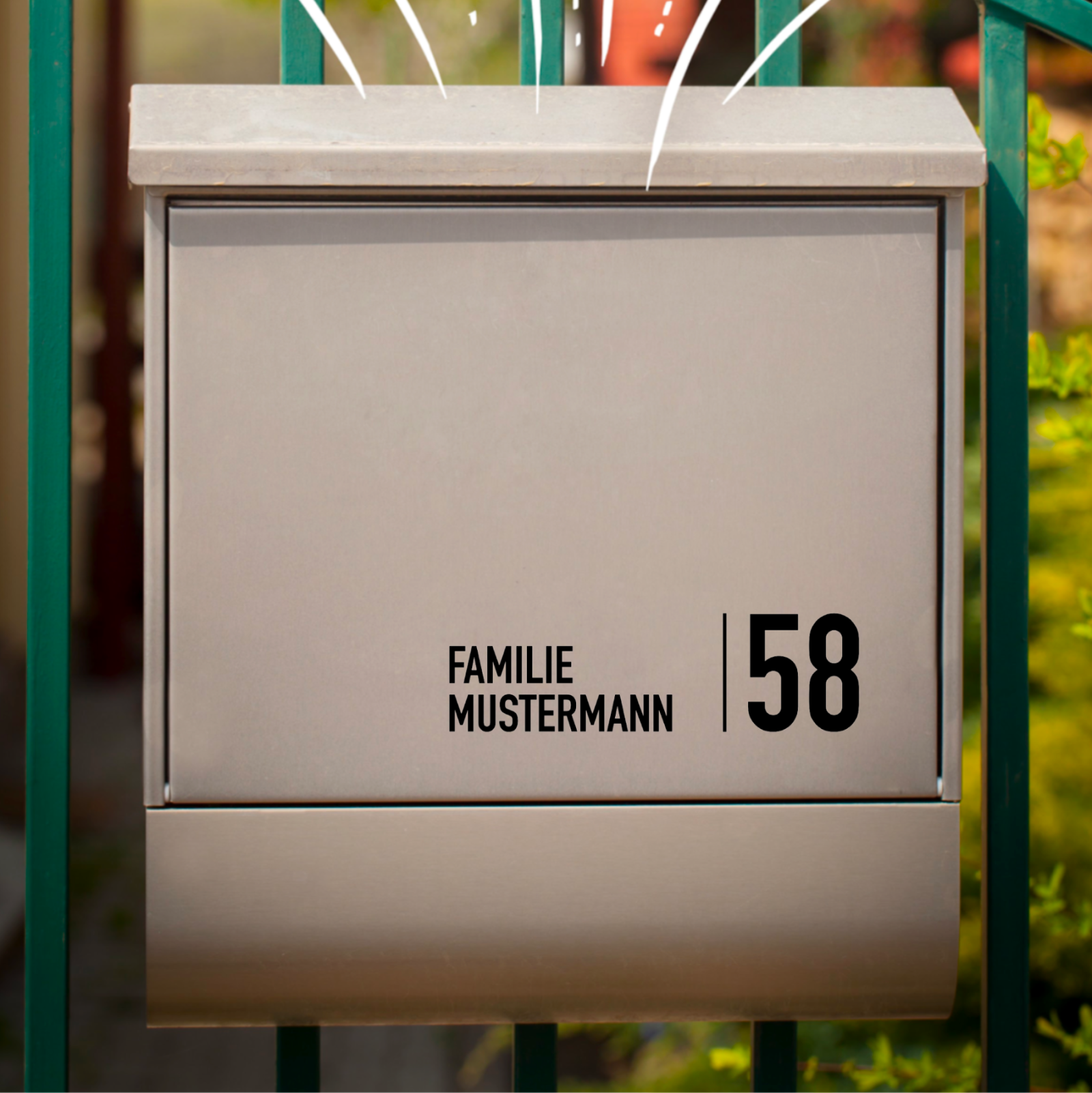 Briefkasten Aufkleber personalisiert | Familienname mit Hausnummer 3