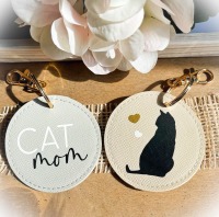 Schlüsselanhänger aus Kunstleder für Katzenfreunde