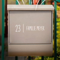 Briefkasten Aufkleber personalisiert | Familienname mit Hausnummer 2