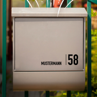 Briefkasten Aufkleber personalisiert | Familienname mit Hausnummer