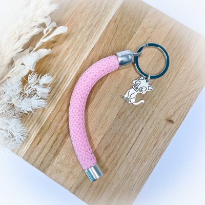 Segelseil-Schlüsselanhänger rosa - Accessoires für Katzenliebhaber