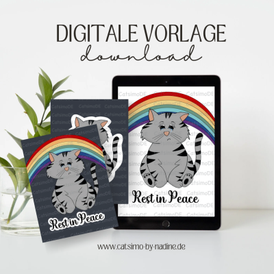 Digistamp Cat Rainbow - Download | Clipart PNG JPEG