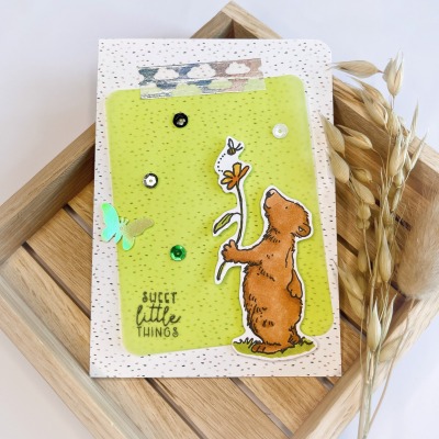 Grußkarte Sweet little things - Bärenkarte mit passendem Umschlag