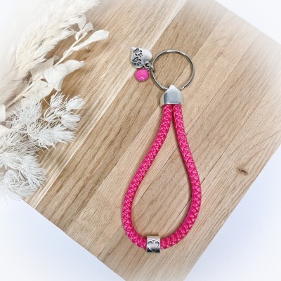 Segelseil-Schlüsselanhänger pink - Accessoires für Katzenliebhaber