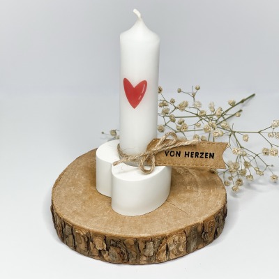 Herz Kerzenhalter für Stabkerzen - Kerzenhalter aus Raysin | Keraflott