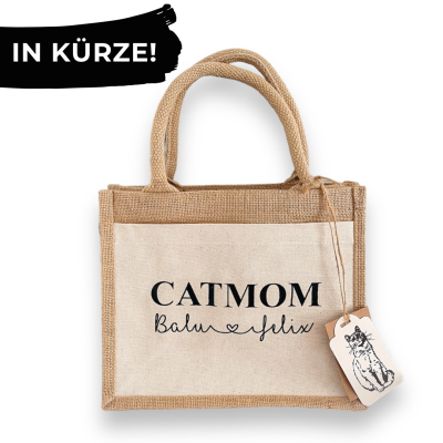 Jute-Shopper Catmom - Individuell mit Namenswunsch