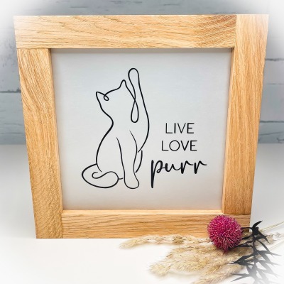Leuchtrahmen Katze - Live Love Purr - Einzigartige Dekoration für Katzenliebhaber