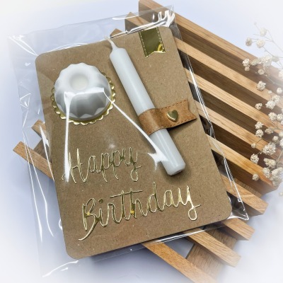 Geschenkset Mini Pustekuchen gold - Kerzenset zum Geburtstag