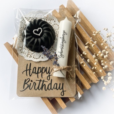 Geschenkset Pustekuchen Black - Kerzenset zum Geburtstag