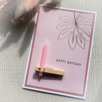 Grußkarte Happy Birthday Kerze - Karte mit passendem Umschlag