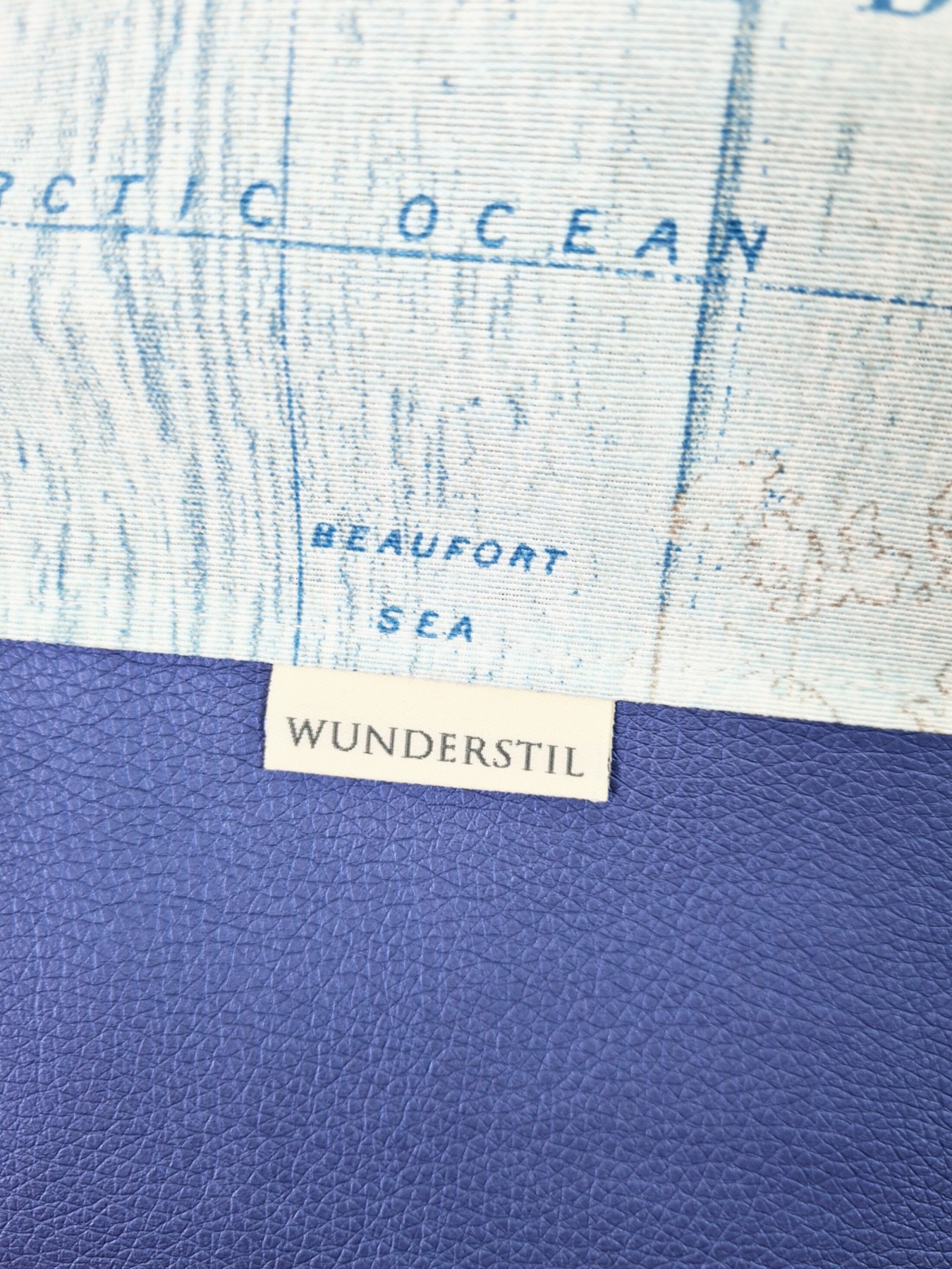 Turnbeutel Weltkarte metallic blau in 2 Größen 2