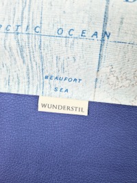 Turnbeutel Weltkarte metallic blau in 2 Größen 2
