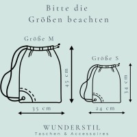 WunderStil Turnbeutel Sportbeutel Rucksack Festivalbag mintgrün Wildlederimitat grau in 2 Größen