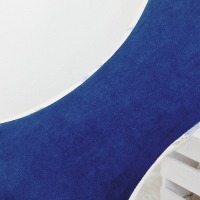 Leseknochen Shabby Style 2 verschiedene Stoffe Velours blau Deko Kissen Nackenkissen Geschenk