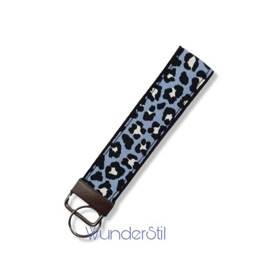 Schlüsselband Leo blau Leoprint Tierprint Leopard