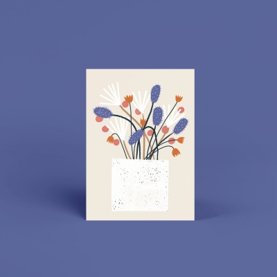 Postkarte - Blumentopf