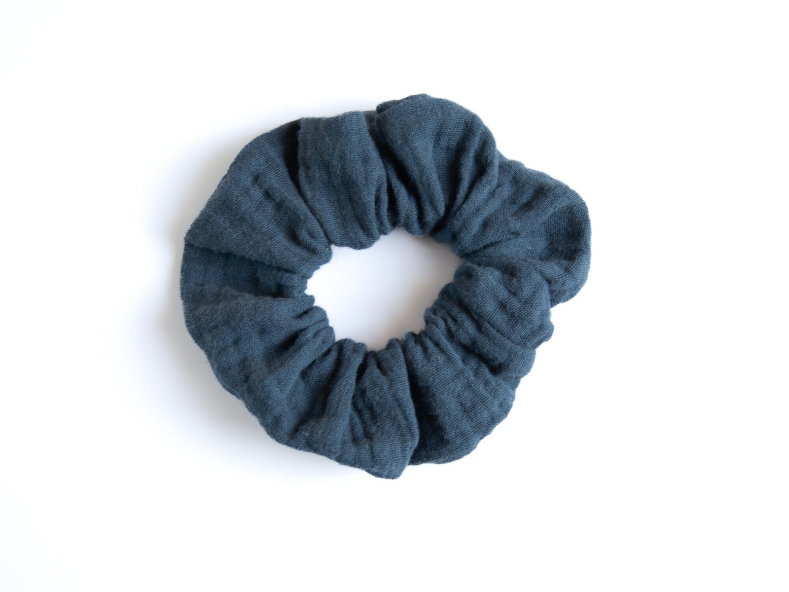 Scrunchie, Haargummis 3er Set aus Musselin und Jersey, blau grau, Haarschmuck für Damen und Kinder,