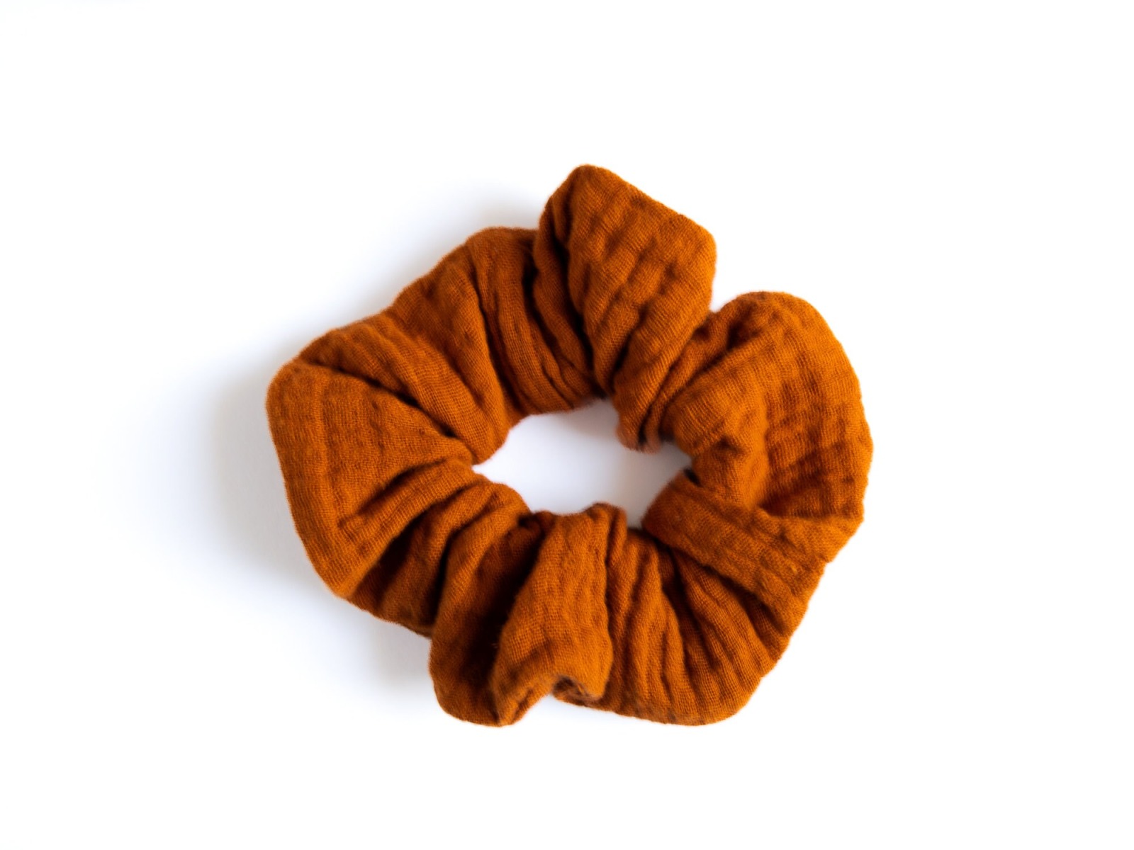 Scrunchie, Haargummis 3er Set aus Musselin und Jersey, cognac senfgelb rosa Füchse, Haarschmuck