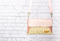 Umhängetasche aus Kunstleder und Canvas // Clutch // Crossbodybag // Partytasche, Tasche mit