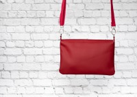 Umhängetasche Damen Kunstleder rot // Clutch // Partytasche // Crossbodybag Canvas Pelikane retro