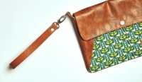 Umhängetasche aus Kunstleder vintage und Canvas, Clutch/Crossbodybag/Partytasche/Tasche mit