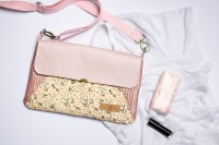 Umhängetasche aus Kunstleder und Canvas // Clutch // Crossbodybag // Partytasche, Tasche mit