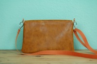 Umhängetasche aus Kunstleder vintage und Canvas, Clutch/Crossbodybag/Partytasche/Tasche mit