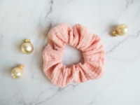 Scrunchie, Haargummis 3er Set aus Musselin und Jersey, rosa Füchse, Haarschmuck für Damen und