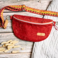 Bauchtasche // Crossbodybag Damen Cord rostbraun mit Wechselgurt // Schultertasche boho, skandi //