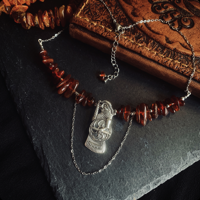 Necklace with tall Valkyrie pendant 3