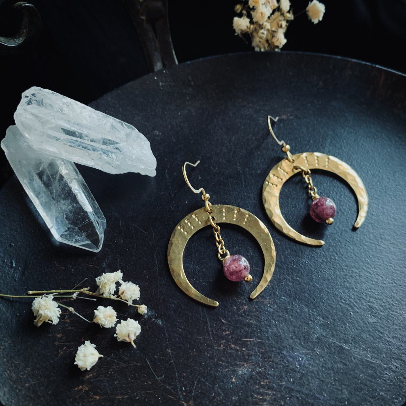 RESERVED Moon Goddess Earrings