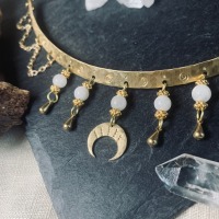 Moon goddess Collier, made of brass, with Moonstone 3