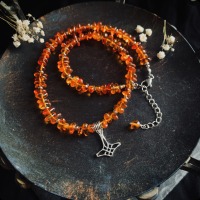 Mjölnir necklace with baltic amber 8