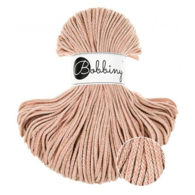 Bobbiny 3mm Kordel - Peach Shake - Bobbiny Junior 3mm Flechtkordel 100m