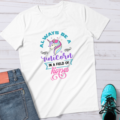 T-Shirt Always be a unicorn - weiß - Größe 12 Jahre / 142-152 cm