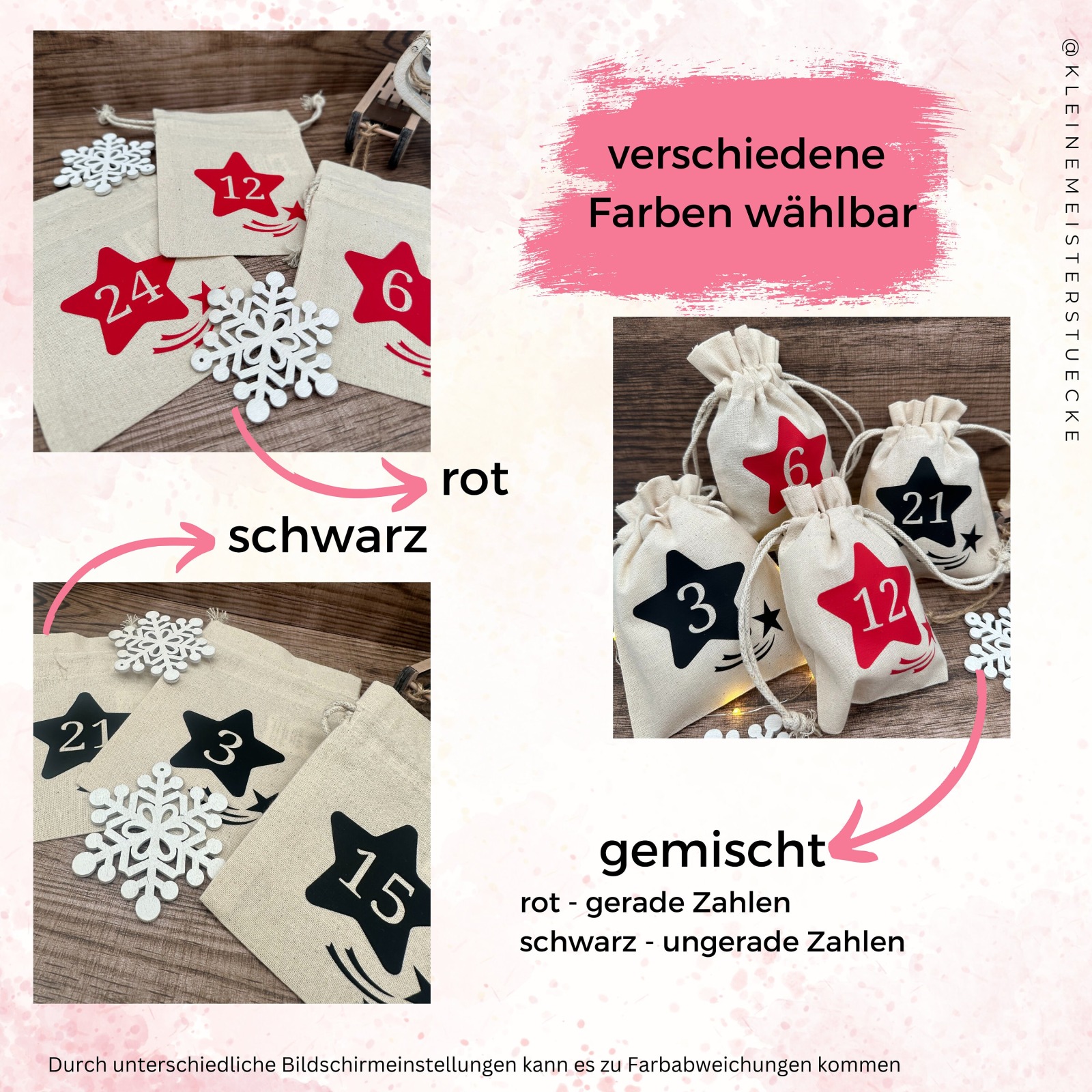 Adventskalender Sterne schwarz rot 3