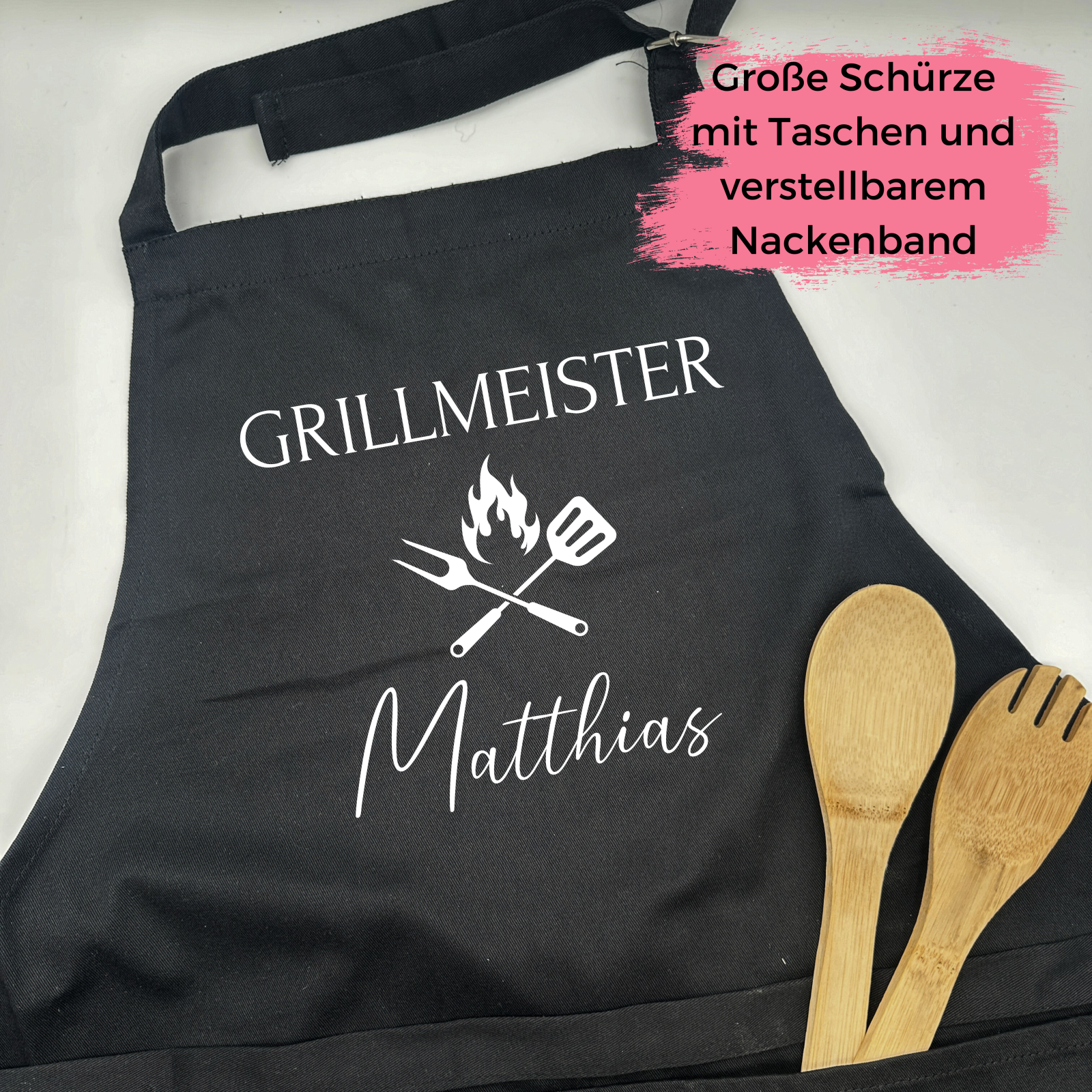 Große personalisierte Grillschürze Grillmeister