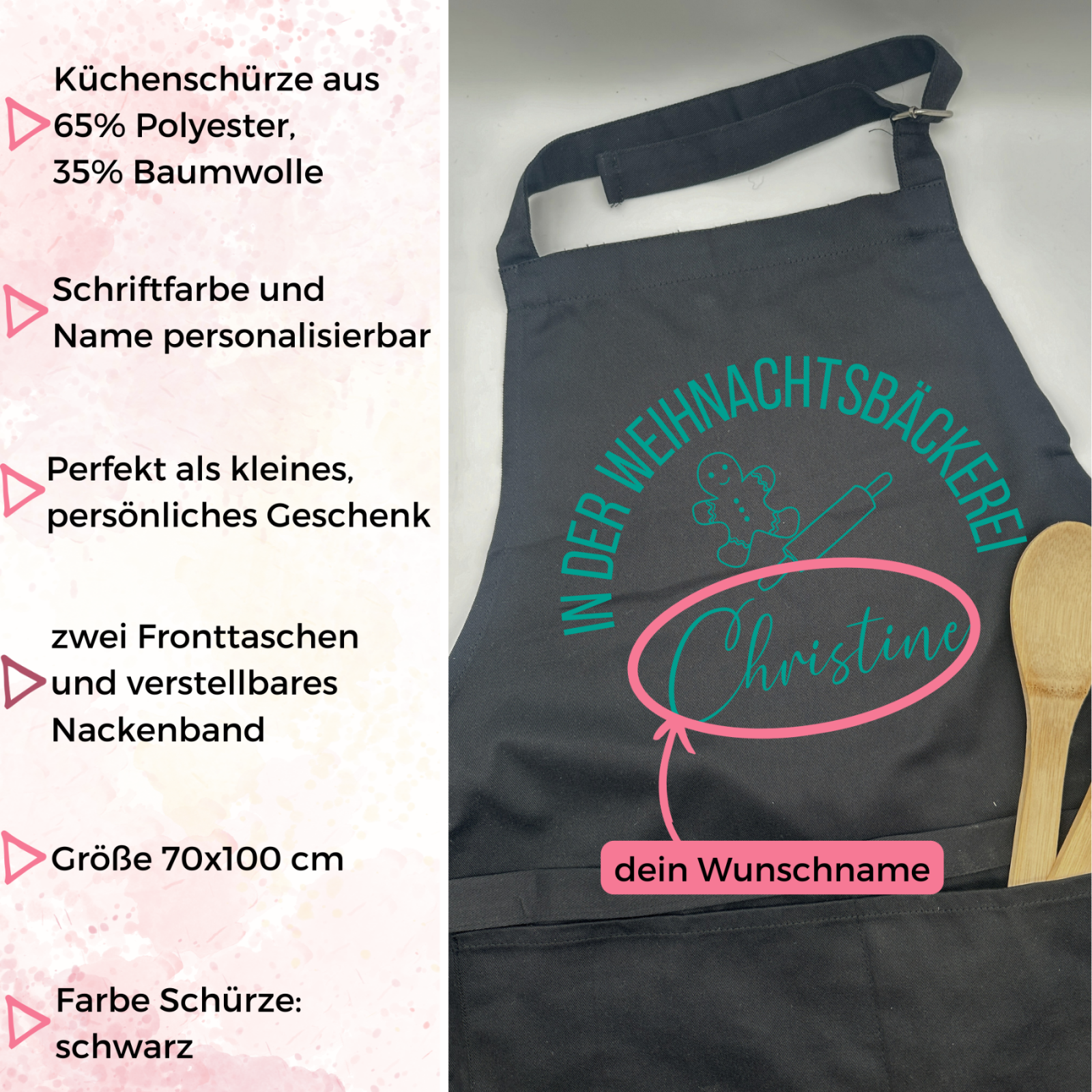 Große personalisierte Backschürze Weihnachtsbäckerei 2