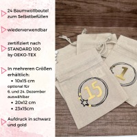 Adventskalender Kreise schwarz gold 2