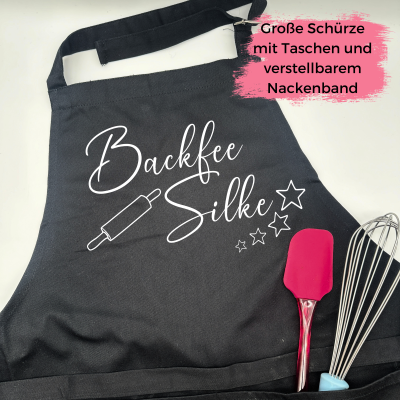 Große personalisierte Backschürze Backfee