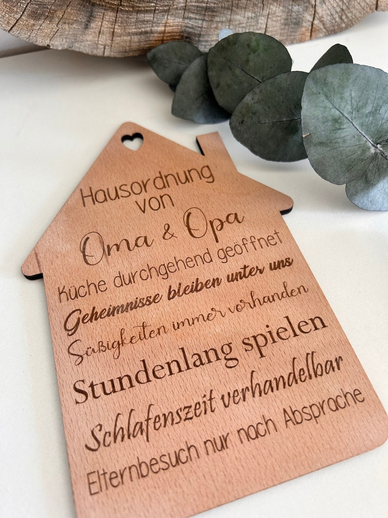 Personalisiertes Holzschild: Hausordnung von Oma und Opa 7