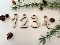 Zahlen für den Adventskranz aus Holz Zahlenanhänger Kerzenanhänger 4